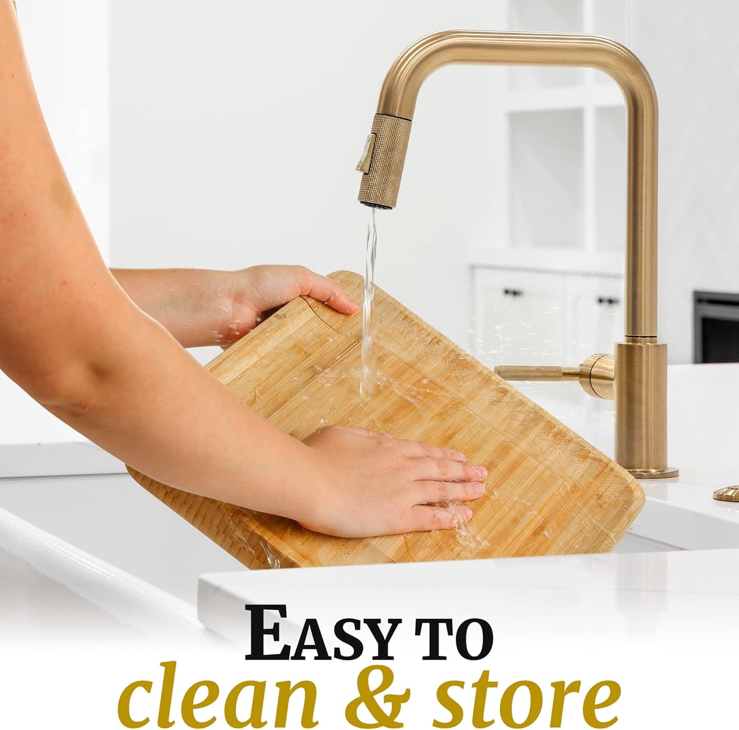 Zulay Kitchen Premium Bamboo Cheese Board Set - Extra Thick Bamboo Charcuterie Board Set with 4 Piece Knife Set - Wooden Cheese Board is Perfect for Charcuterie, Wine and Cheese (Party Set)