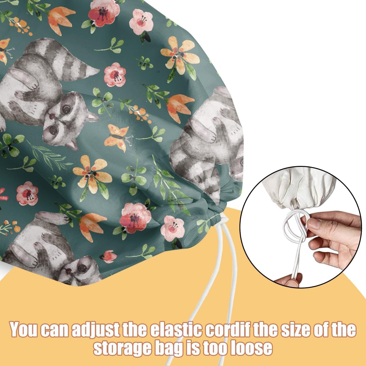 Raccoon Plastic Bag Holder, Wall Mount Grocery Bag Holder, Plastic Storage bag, Pull Rope Free Adjustment, Plastic Bag Holders for Grocery Bags, Plastic Bag Dispenser for Home Kitchen