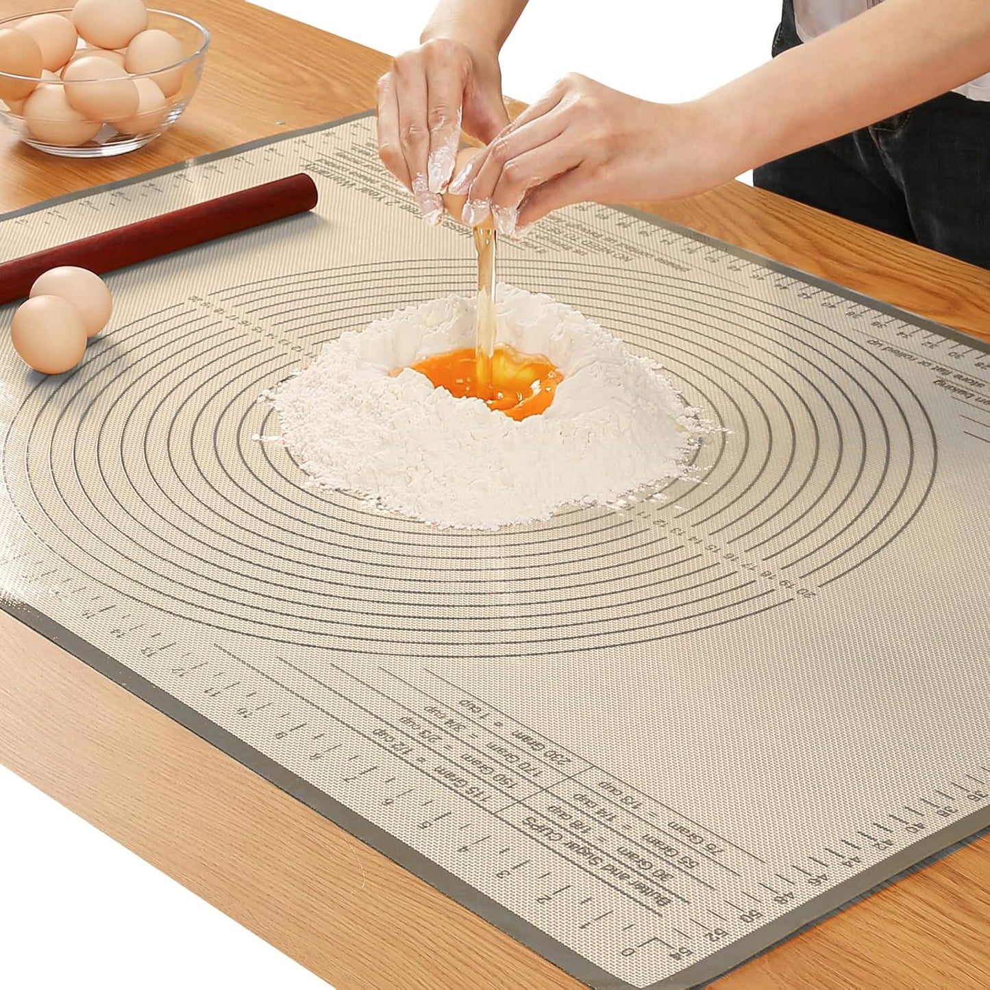 Silicone Pastry Mat 36x24 Inch - Nonstick Baking Mat Perfect for Dough, Pastry, Pie Crust, Fondant, Bread, Cookies, Pasta, Pizza