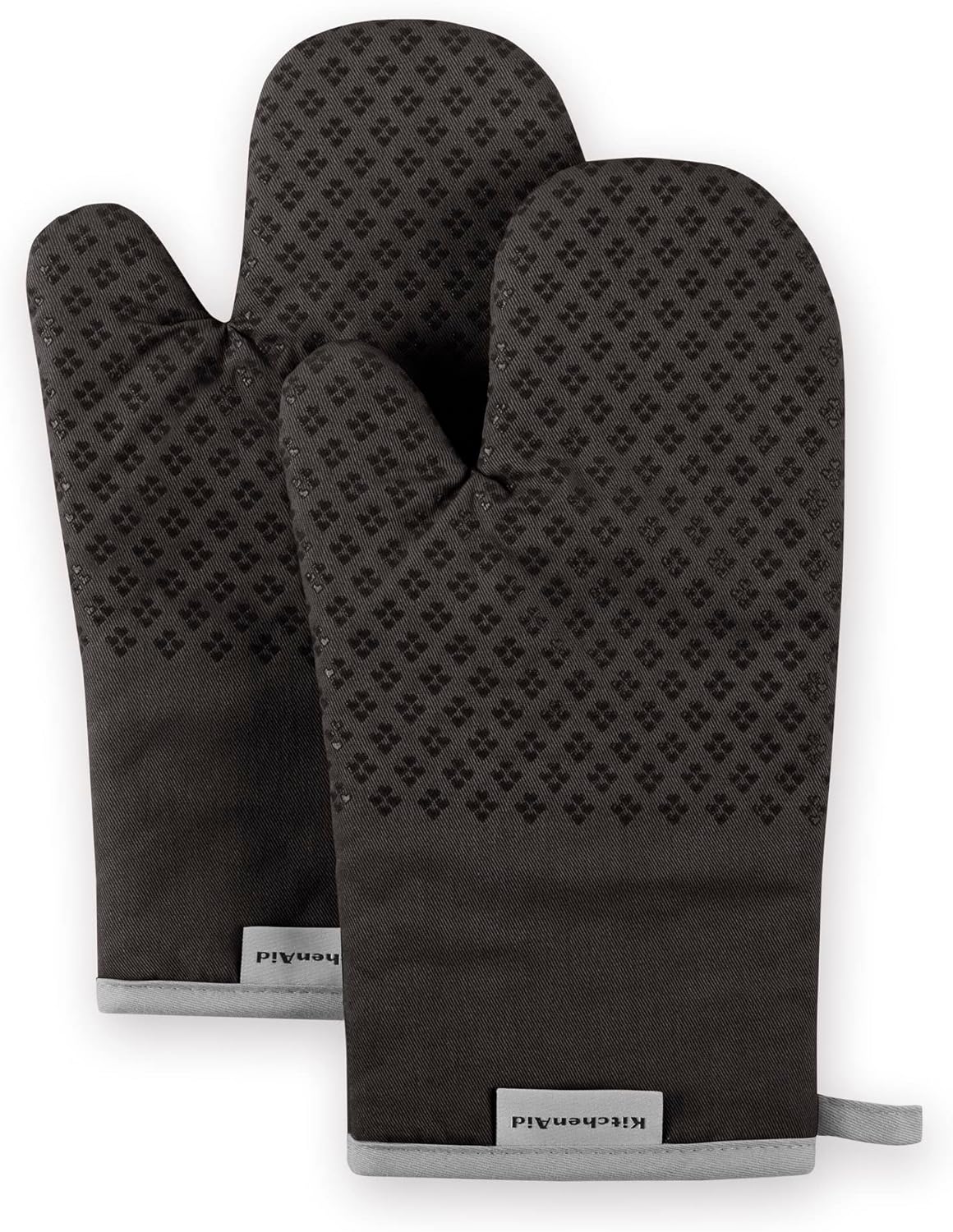 KitchenAid Asteroid Oven Mitt Set, 7"x12.5", Black, 2 Piece
