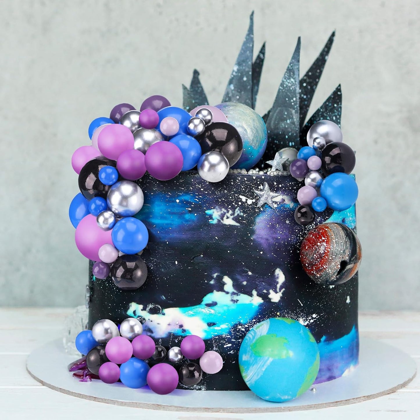 108 Pcs Balls Cake Topper DIY Cupcake Insert Foam Balloons for Cake Baking Wedding Anniversary Birthday Decoration(Elegant Colors,Multi Sizes)