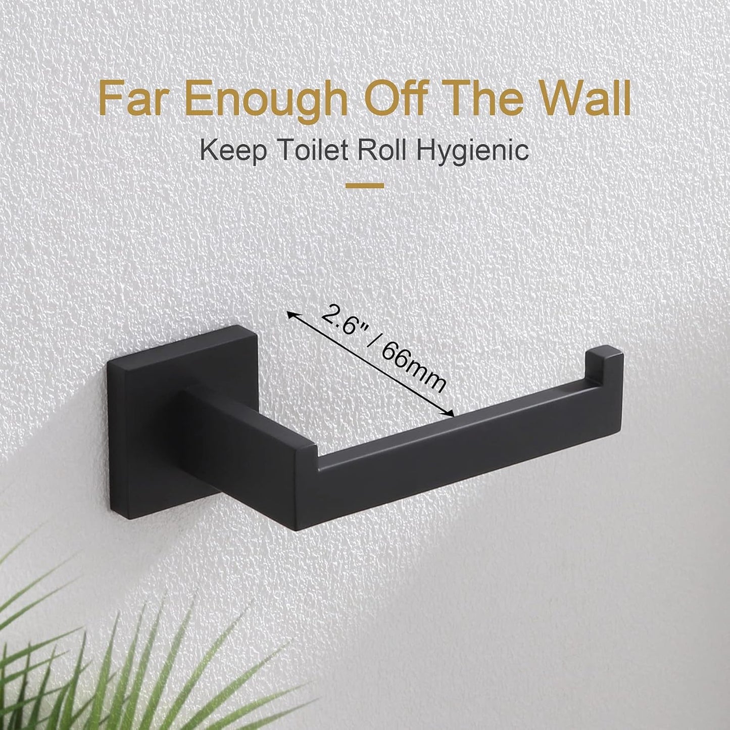 KOKOSIRI Black Toilet Paper Holders Bathroom Toilet Paper Roll Holder SUS304 Stainless Steel Contemporary Wall Mounted, Matte Black, B2003BK