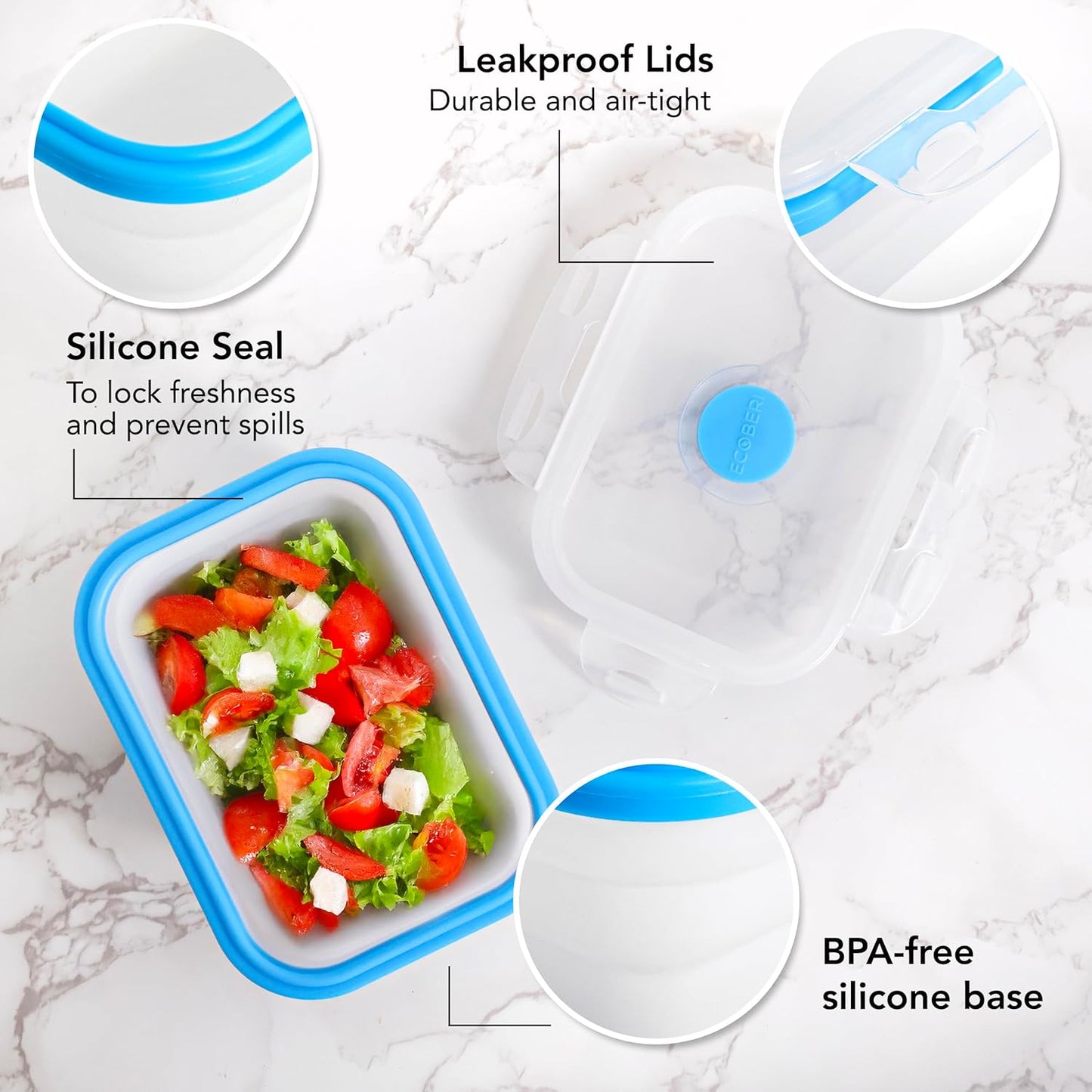 Small Collapsible Silicone Containers, Perfect for Snacks, Travel, Space-Saving Storage, Set of 8