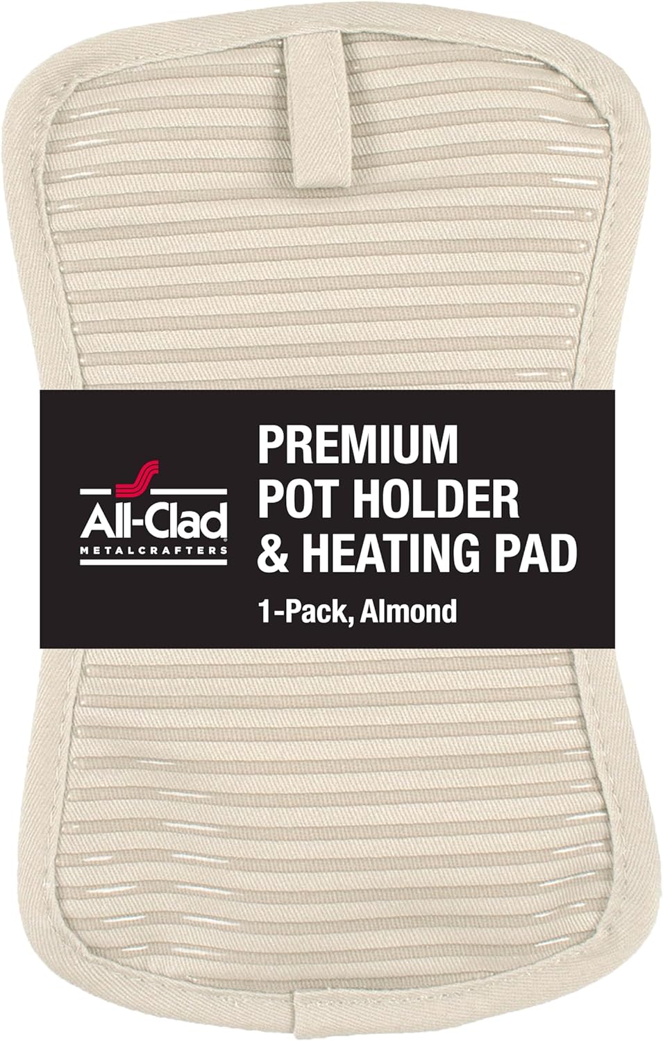 All-Clad Premium Pot Holder & Hot Pad: Heat Resistant to 500 Degrees - 100% Cotton, 10"x6.25" Hot Pad for Kitchen and Barbeque, (1-Pack), Almond