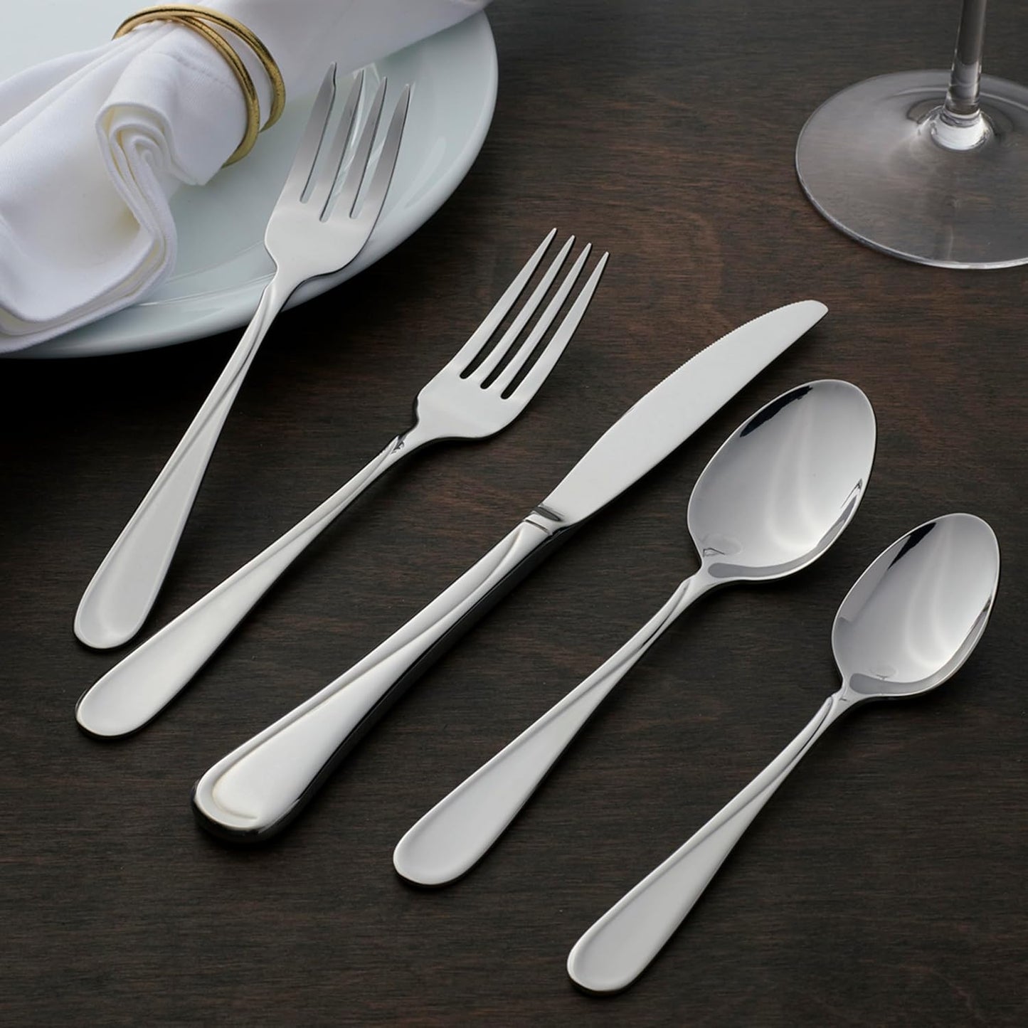 Oneida 2865045AL20 Flight 45 Piece Everyday Flatware Set, Service For 8