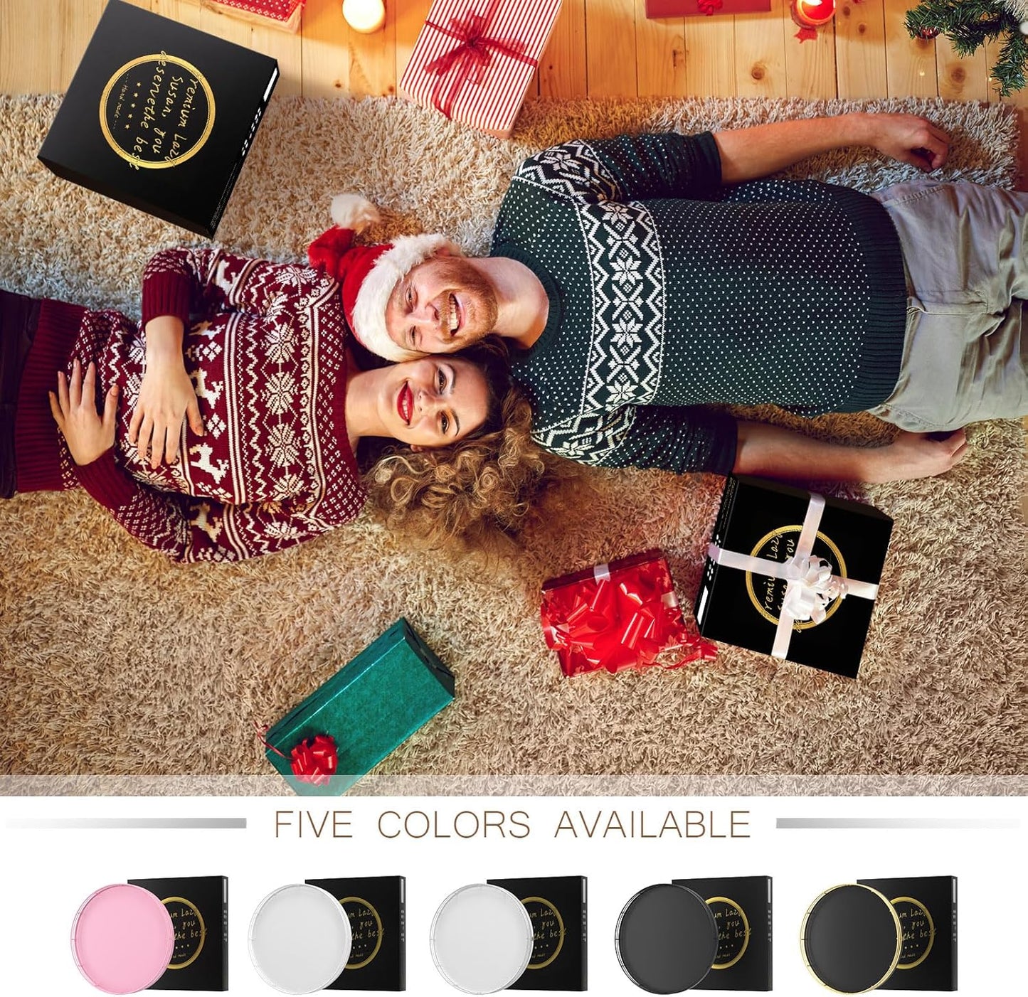 9" Oak Wood Bathroom Tray for Counter, Vanity Tray for Perfume Lotion Candle Makeup Jewelry Sink Soap Holder Turntable Dresser Organizer Countertop Coffee Table Decor Organization and Storage Gold