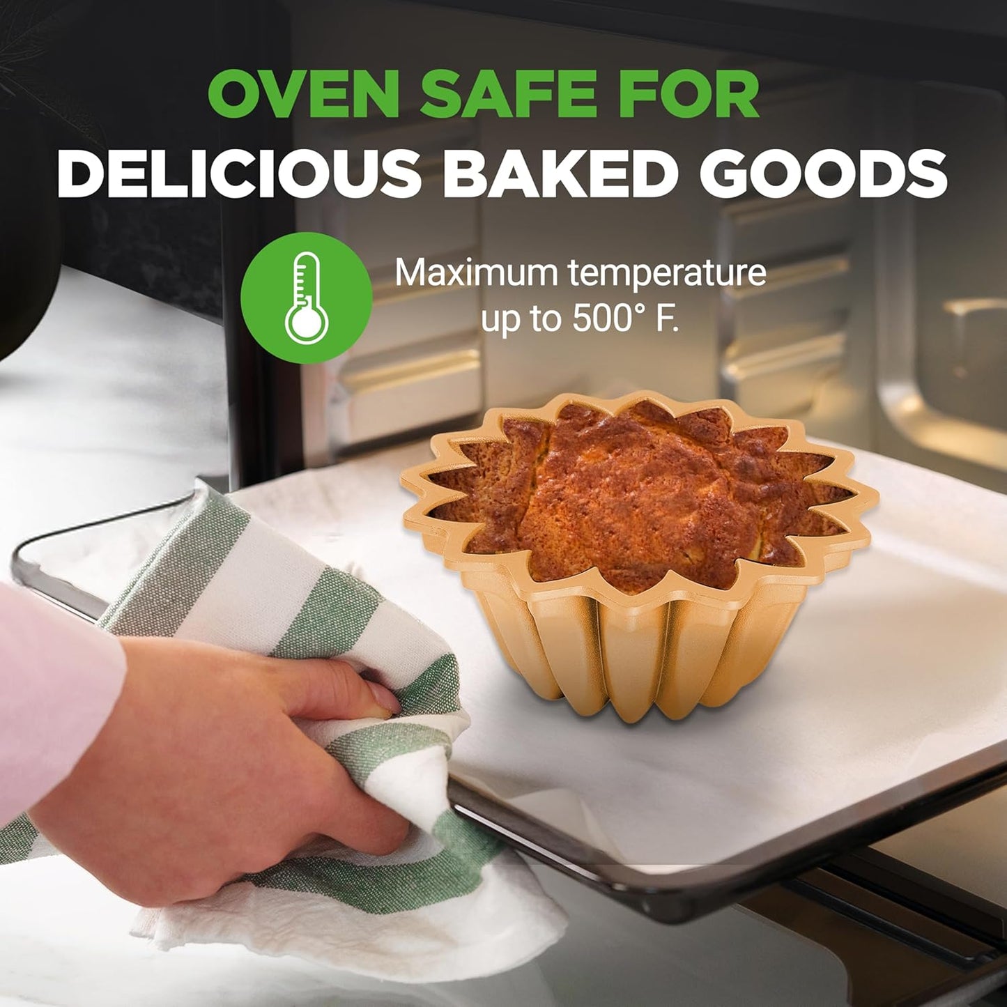 NutriChef 9 Inch Cake Pan - Premium Nonstick Die-Cast Aluminum Cake Mold for Baking - Sloped Edges for Uniform Baking, Dishwasher Safe