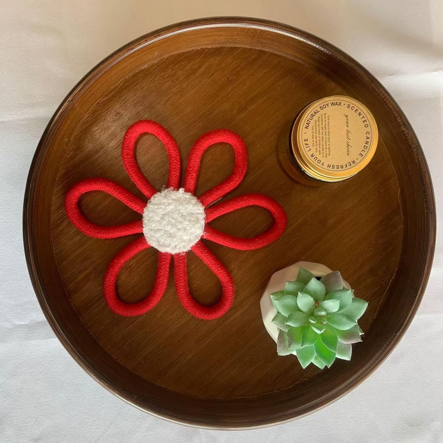 Bamboo Lazy Susan Organizer, 12'' Non-Skid Round Tray, Rotating Spice Rack, Condiment Oil Organizer, Large Lazy Susan Turntable for Cabinet, Kitchen, Bathroom, Table