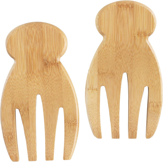 Totally Bamboo Salad Hands – Bamboo Salad Serving Utensils for Serving & Tossing
