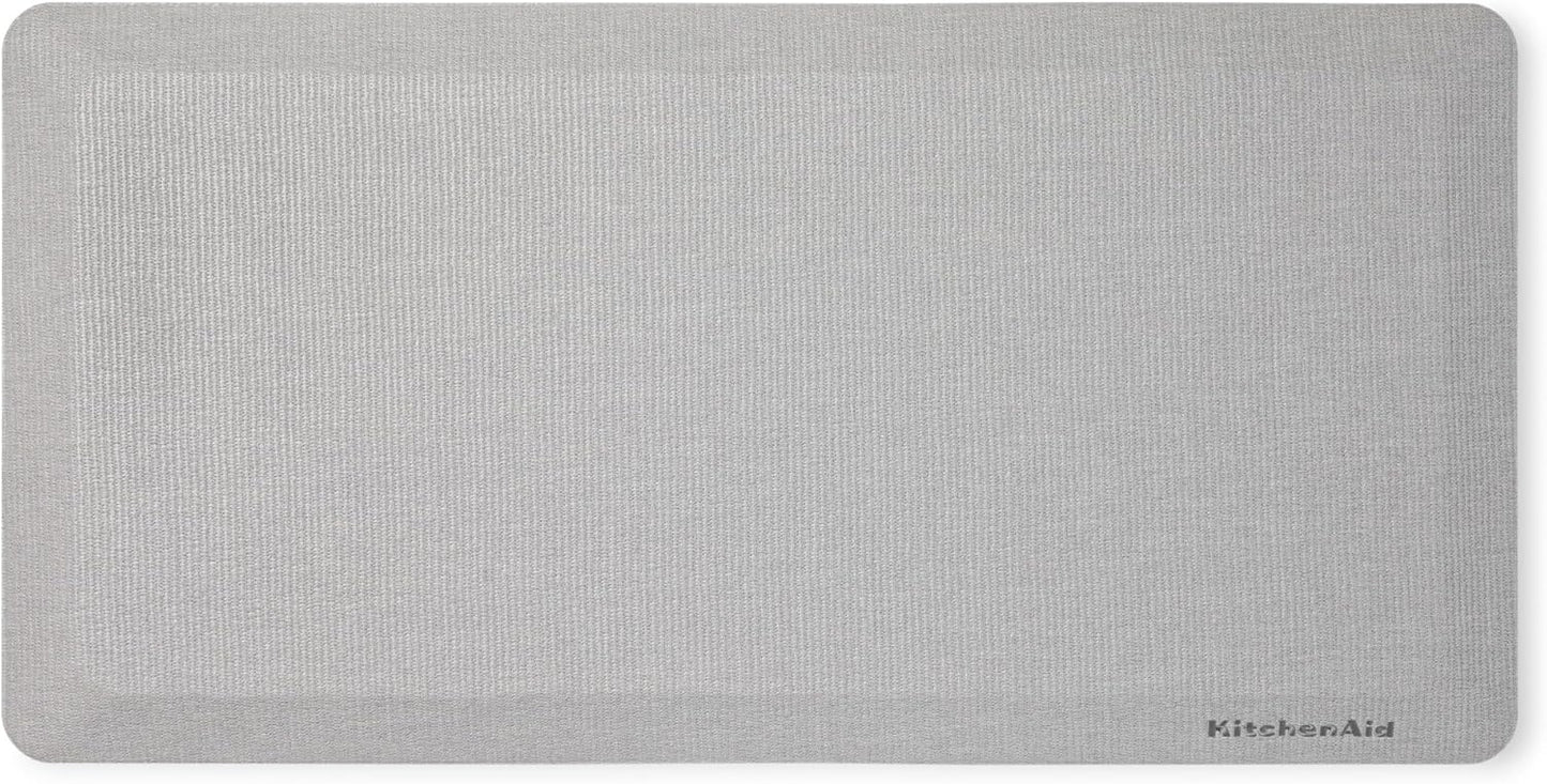 KitchenAid Gourmet Series Kitchen Comfort Gel Mat, Solid Basketweave, Matte Grey, 20"x39"