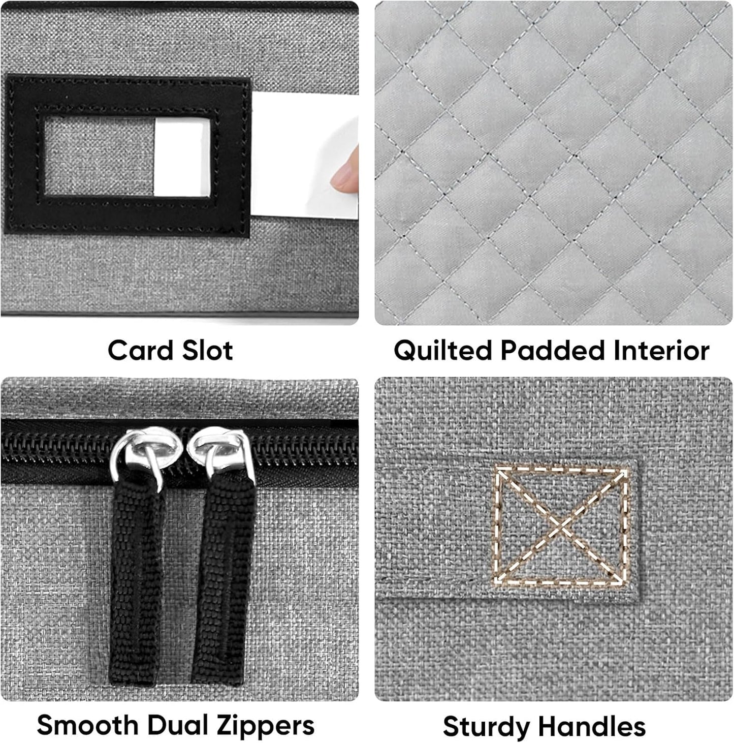 BALEINE China Storage Containers, Sturdy Quilted Wine Glass Storage, Plate Organizer with Carry Handles, Moving Boxes for Dishes, Cups, Mugs and Stemware (Plate Mug Combo, Hard Shell Grey)