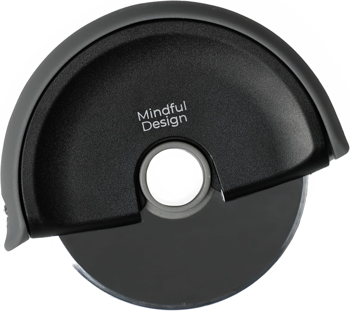 Mindful Design Pizza Cutter Wheel with Protective Blade Cover, Easy to Clean and Dishwasher Safe Handheld Pizza Slicer