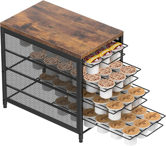 NANANARDOSO Coffee Pod Holder For Counter, 4 Tier Coffee Pod Drawer for Keurig Pod Storage Drawer Holder, 72 Capacity Pods Storage Organizer Cups Capsule with Sliding Baskets for Coffee Station