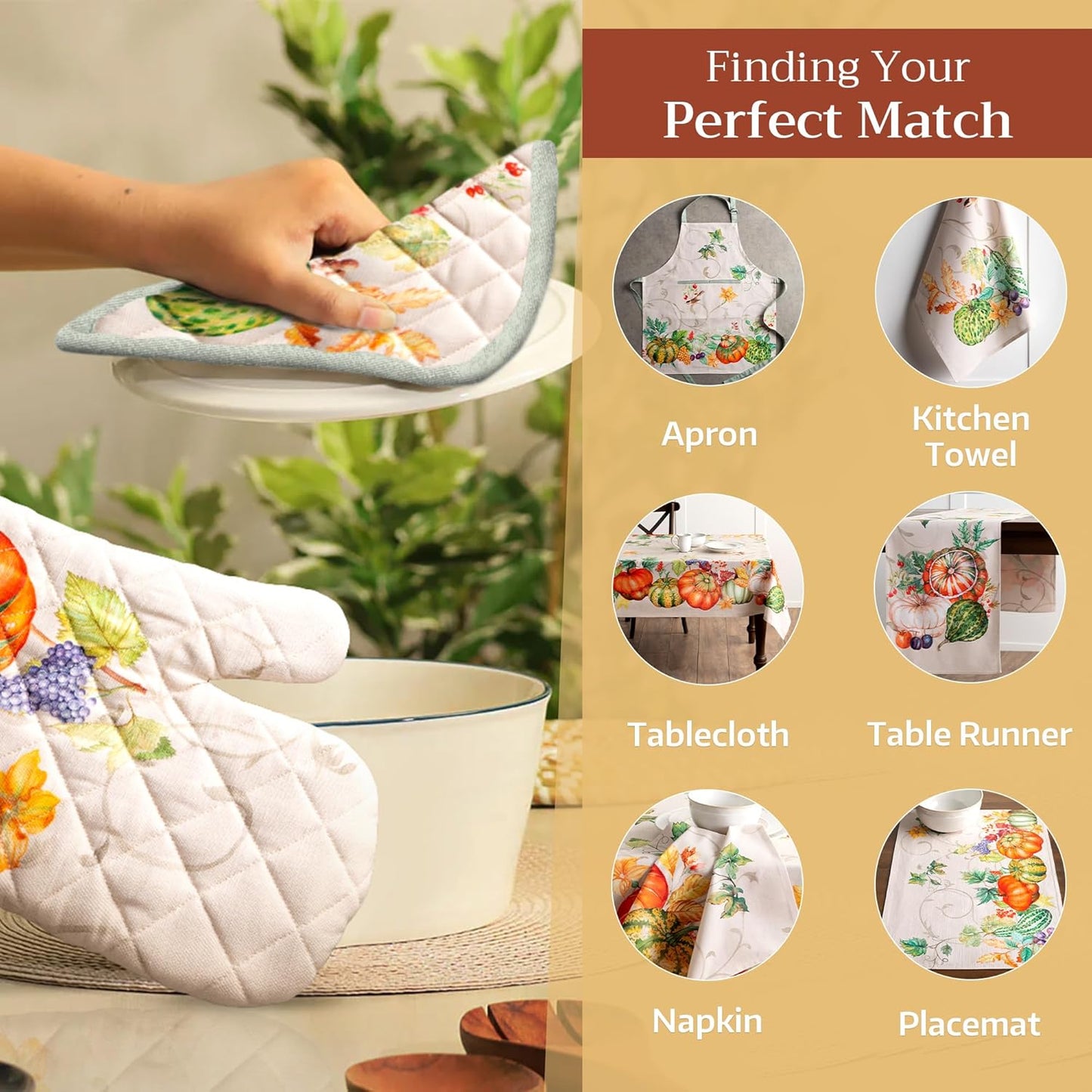 Maison d' Hermine Pot Holders 100% Cotton Heat Resistant Potholders 8" x 8" Hot Pads with Loop BBQ, Cooking, Baking, Grilling, Kitchen, Handling Hot Pans (Pack of 1, Lumina)