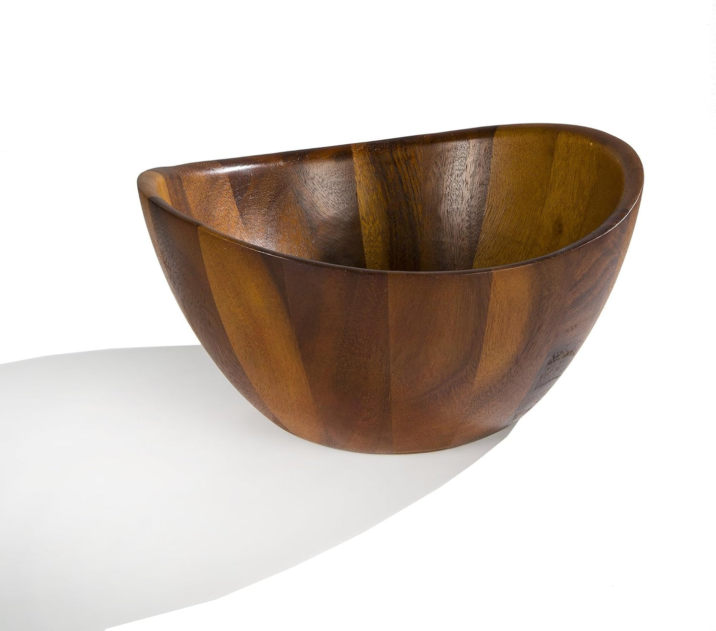 nambe Gourmet Harmony 3 Piece Wooden Salad Bowl Set | Big 12-Inch Salad Bowl with Serving Utensils | Acacia Wood Salad Tosser and Fruit Bowl | Housewarming Gift | Designed by Wei Young