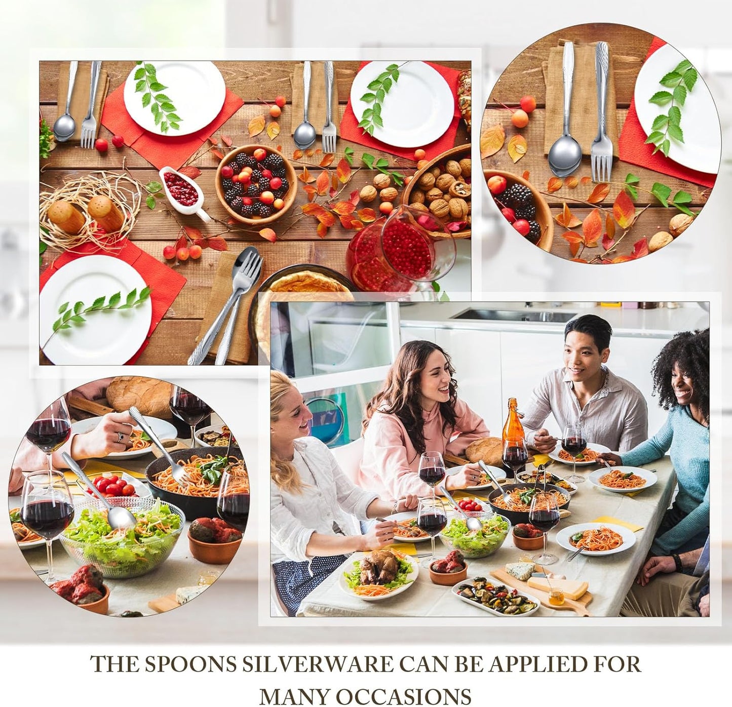 Nuogo 200 Pieces Forks and Spoons Silverware Set Stainless Steel Flatware Cutlery Set Dinner Forks and Spoons Mirror Polished Dishwasher Safe Utensil for Kitchen Restaurant or Home