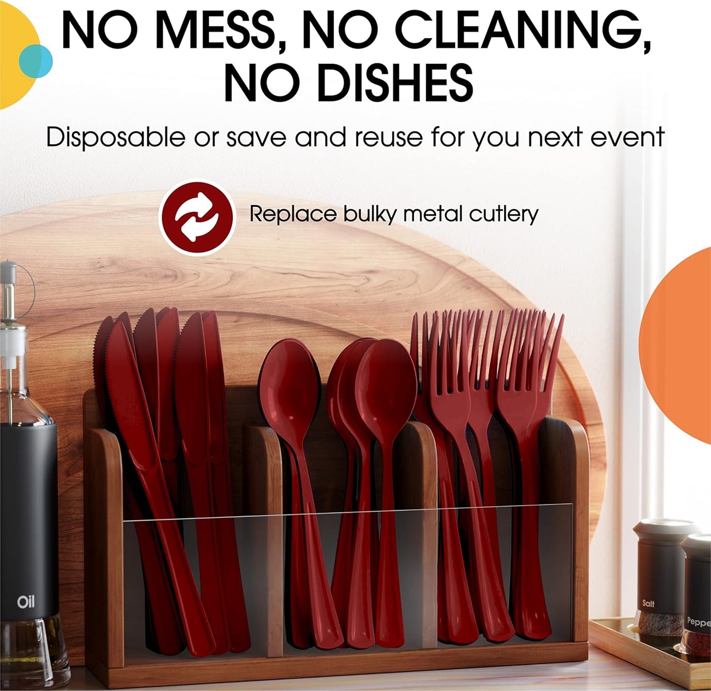 Burgundy Plastic Spoons 200 Pcs Burgundy Spoons Disposable Utensils Heavy Duty Plastic Cutlery Set Disposable Cutlery Sets Flatware Sets Silverware Set Party Supplies & Party Tableware Party Solids