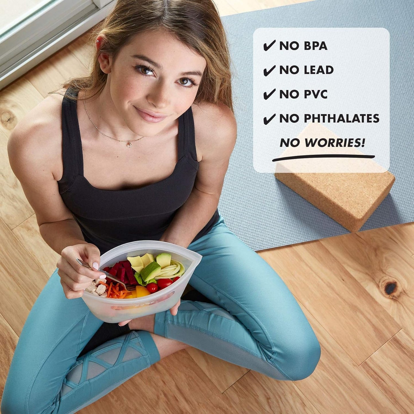 Zip Top Reusable Food Storage Bags | 3 Dish Set [Gray] | Silicone Meal Prep Container | Microwave, Dishwasher and Freezer Safe | Made in the USA