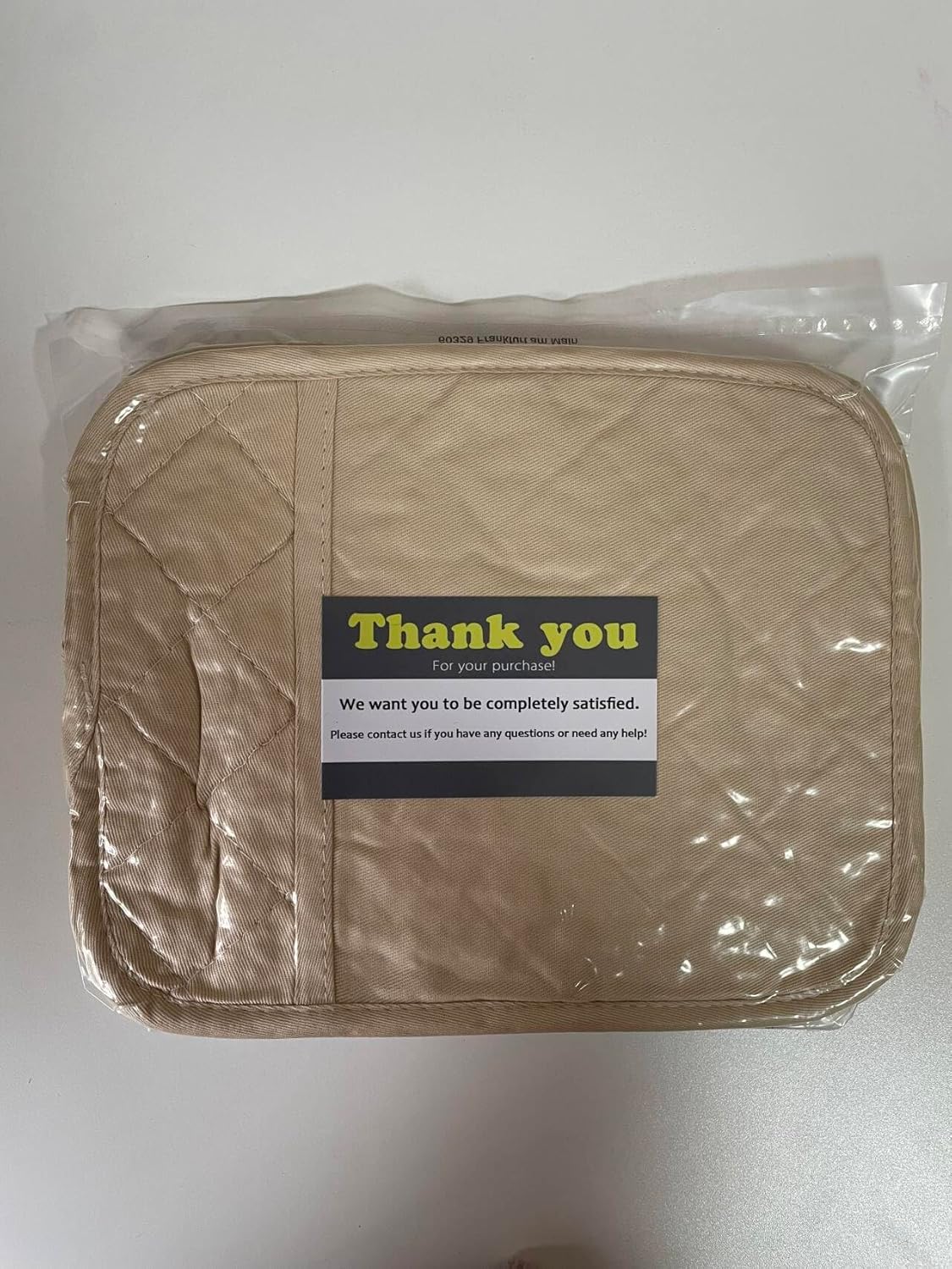 Kitchen Everyday Basic Pot Holder Heat Resistant Coaster Soft Silicone Water Resistant Pot Holder Set Oven Mitts with Pocket, 2 Piece Set, 7"x9" Beige