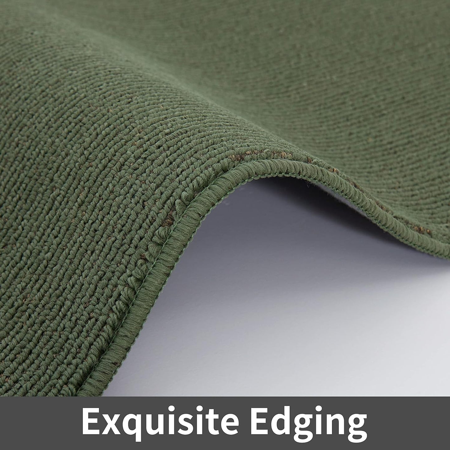 COSY HOMEER 24X60 Inch Kitchen Rug Mats Made of 100% Polypropylene Strip TPR Backing Soft Kitchen Mat Specialized in Anti Slippery and Machine Washable,for Kitchen, Floor,Green