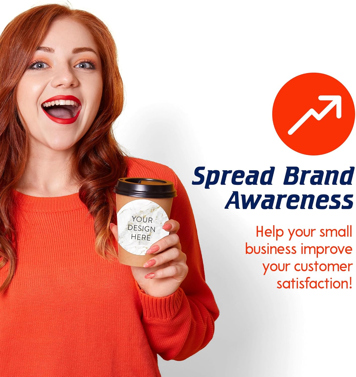 100 Custom Vinyl Stickers - Upload Your own Image, Text, Design, Logo - Personalized Logo Labels for Handmade, Packaging, Bottle, Jars, Candle, Brand Stickers (Gold Marble, 5x5)