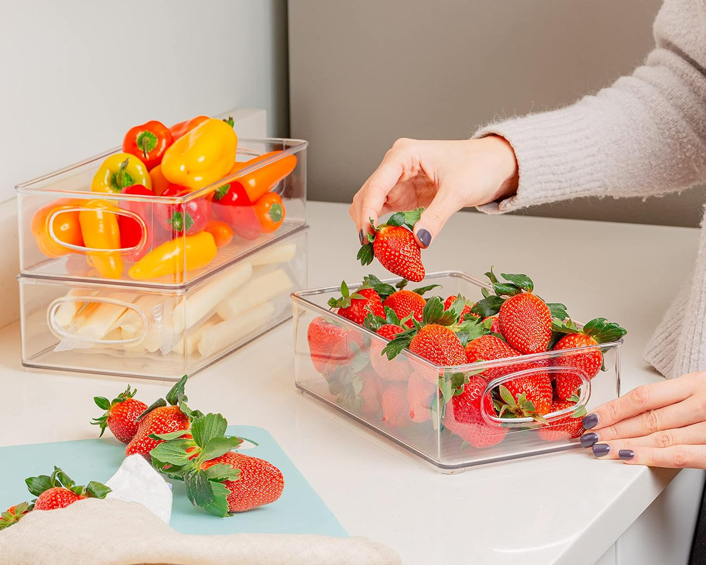 ClearSpace Plastic Pantry Organization and Storage Bins – Perfect for Kitchen/Fridge/ Refrigerator/Cabinet Organizers - 6 Pack