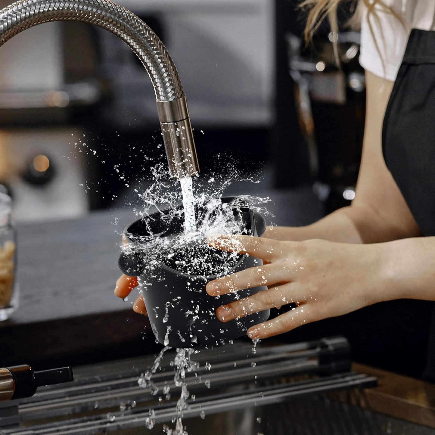 Small Coffee Knock Box, Apexstone Small Knock Box Espresso, Knock Box Small, Coffee Mini Knock Box, Mini Knock Box Espresso With Removable Knock Bar And Non-Slip Base