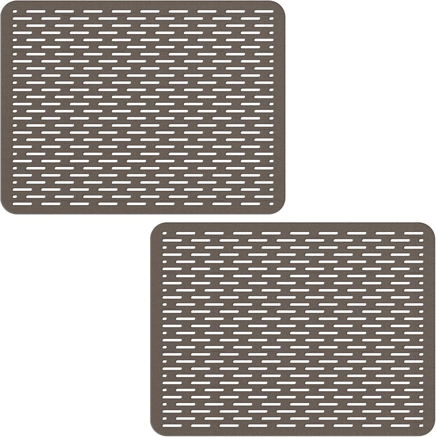 Bligli Mesh Sink Mat, 15.7 x 11.8inch Sink Prtector Mats for Kitchen Sinks, PVC Eco-Friendly Sink Protectors for Bottom of Sink, Fast Draining, Easy Cleaning, Clear Gray