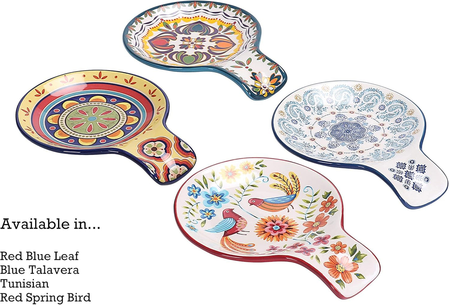 Bico Red Spring Bird Spoon Rest for Stove Top, Ceramic Spoon Holder for Kitchen Counter, Easy to Clean Coffee Spoon Rest Dishwasher Safe, Kitchen Cooking Utensil Rest for Ladles Spatula