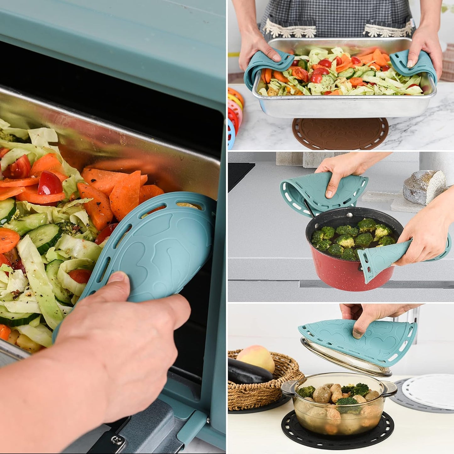 Smithcraft Silicone Trivet Mat - Big Round Silicon Coaster for Hot Dishes and Pots, Countertops, Tables, Pot Holders, Spoon Rest Place Mats - Set of 3 - Pink