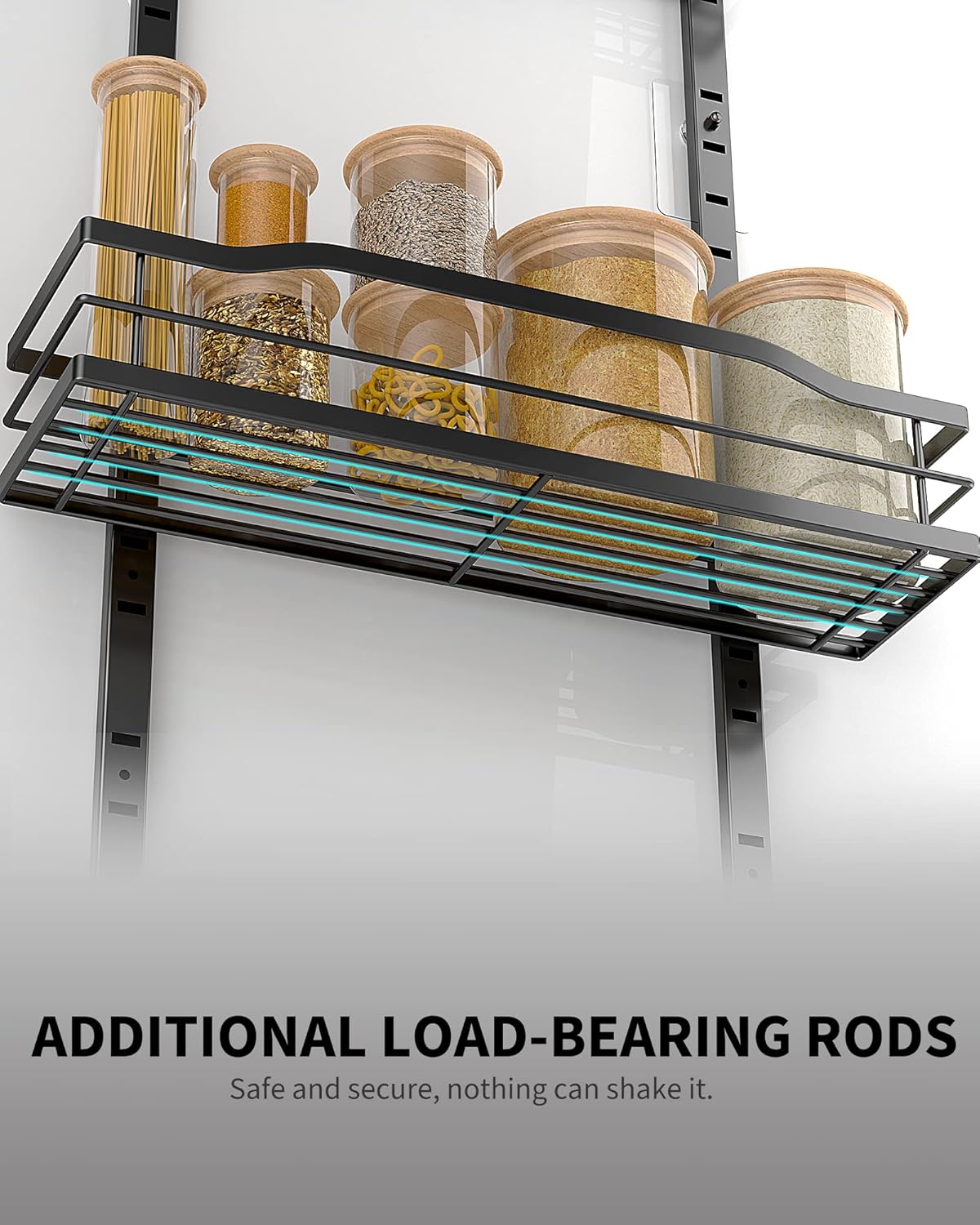 Moforoco 12.2"(W) Narrow 9-Tier Over The Door Pantry Organizer, Pantry Organization and Storage, Black Hanging Basket Wall Spice Rack Seasoning Shelves, Home & Kitchen