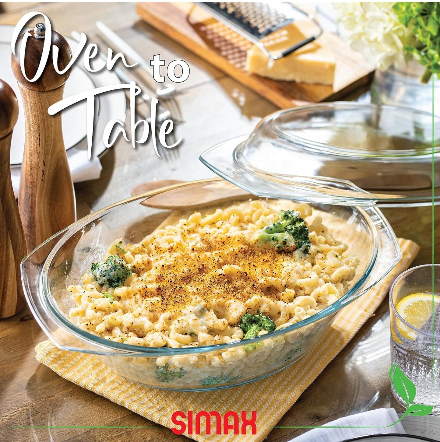 Simax Clear Glass Casserole Dish: Clear Glass Oval Casserole Dish with Lid and Handles Covered Bowl for Cooking, Baking, Serving, etc. Microwave, Dishwasher, and Oven Safe Cookware – 2.5 Quart