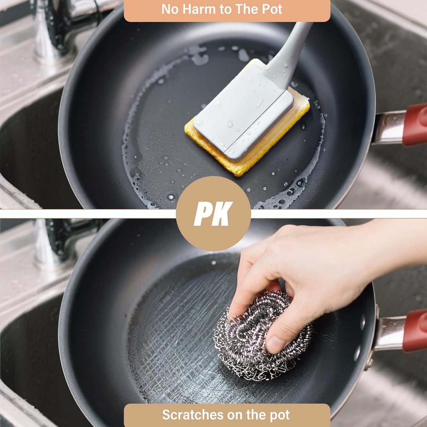 ARCLIBER Dish Brush Refill 5 Pcs Sponge Refills Fits Hook and Loop Handles