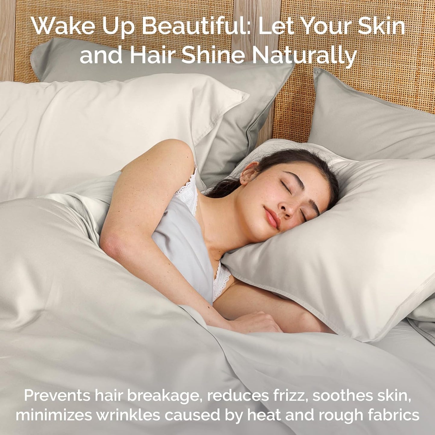 100% Viscose from Bamboo Sheets King Size, Super Soft King Bed Set, 4PC Cooling Sheets for Hot Sleepers, Organically Grown Bedding Sheet, King Size Sheet Set - Ivory - 76" x 80"