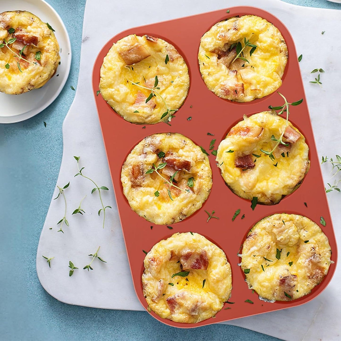 Ocmoiy 4 Inch Silicone Egg Mold for Breakfast Sandwiches, 1 Pack Non-Stick Silicone Jumbo Muffin Top/Hamburger Bun Pan Eggs Bites Mold for Oven Baking Egg Patty, Pancake, Frittata