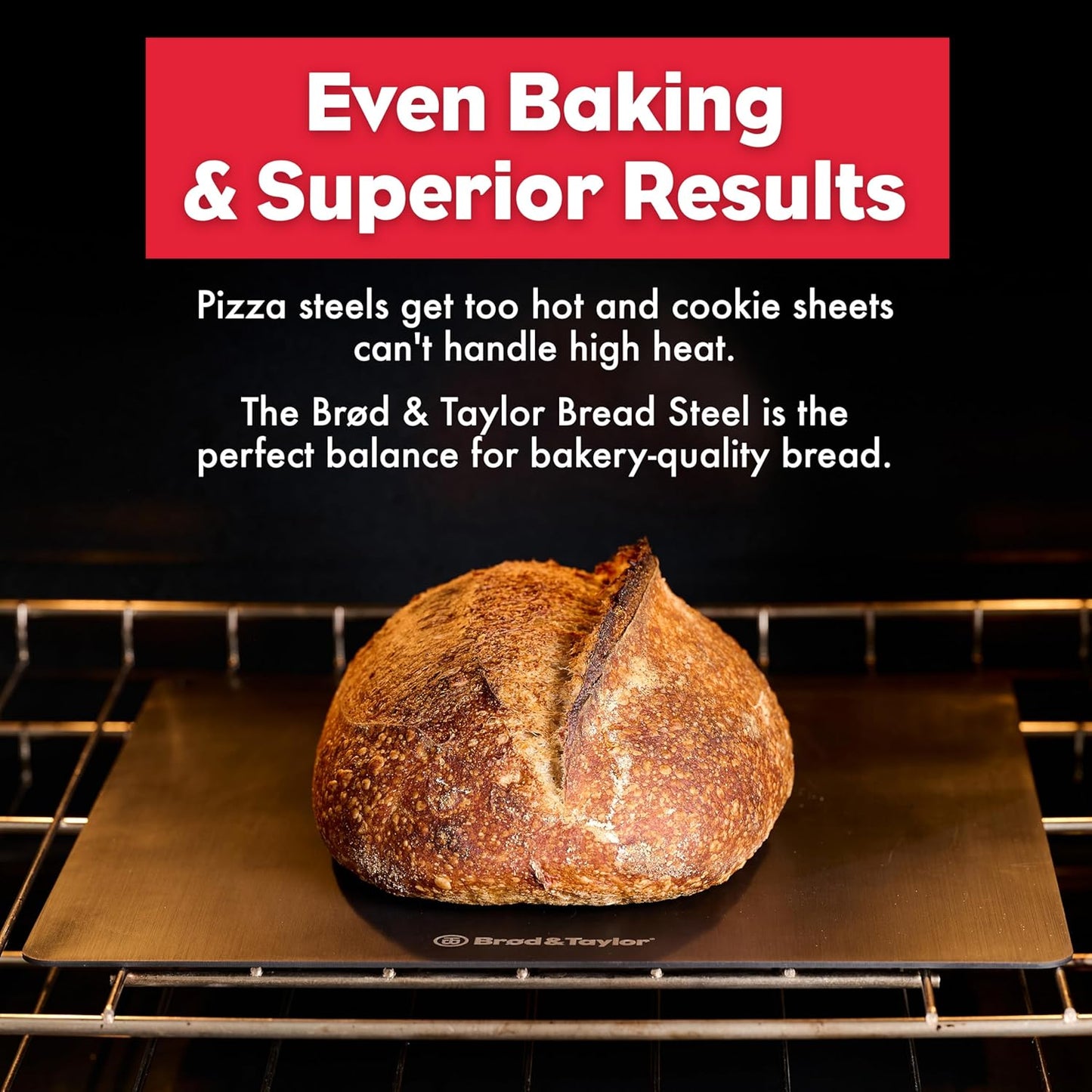 Brod & Taylor Bread Steel Original for Baking Bread & Cooking Pizza (14" x 14" x 0.1")