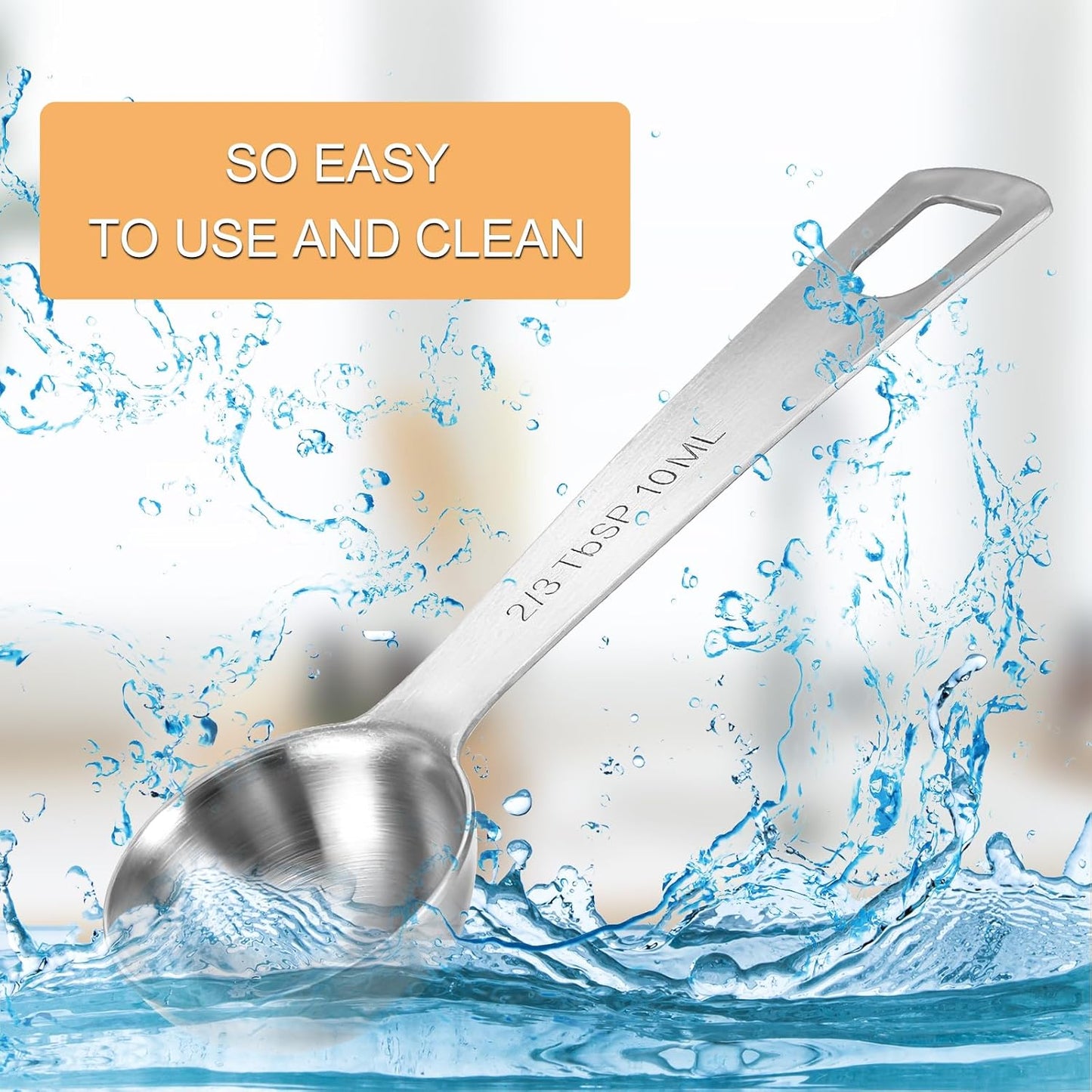 2 PCS 2/3 Tbsp (1 2/3 tsp | 10 ml | 10 cc) Measuring Spoons, Tablespoon Measuring Spoon, Stainless Steel Measuring Spoon for Kitchen Cooking Spoons(Silver)