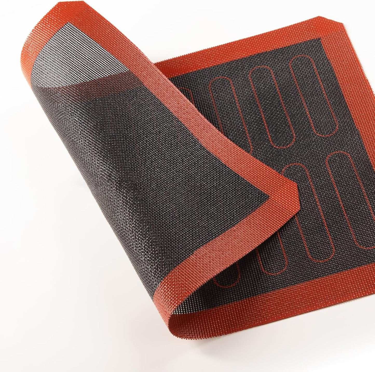 2 PCS Perforated Silicone Baking Mat, Macaron Baking Sheet, Reusable & Non-stick Bakeware Mats for Cookies, Macarons, Bread and Pastry，16.5""x11.6"" (Type 2-2pcs), Red