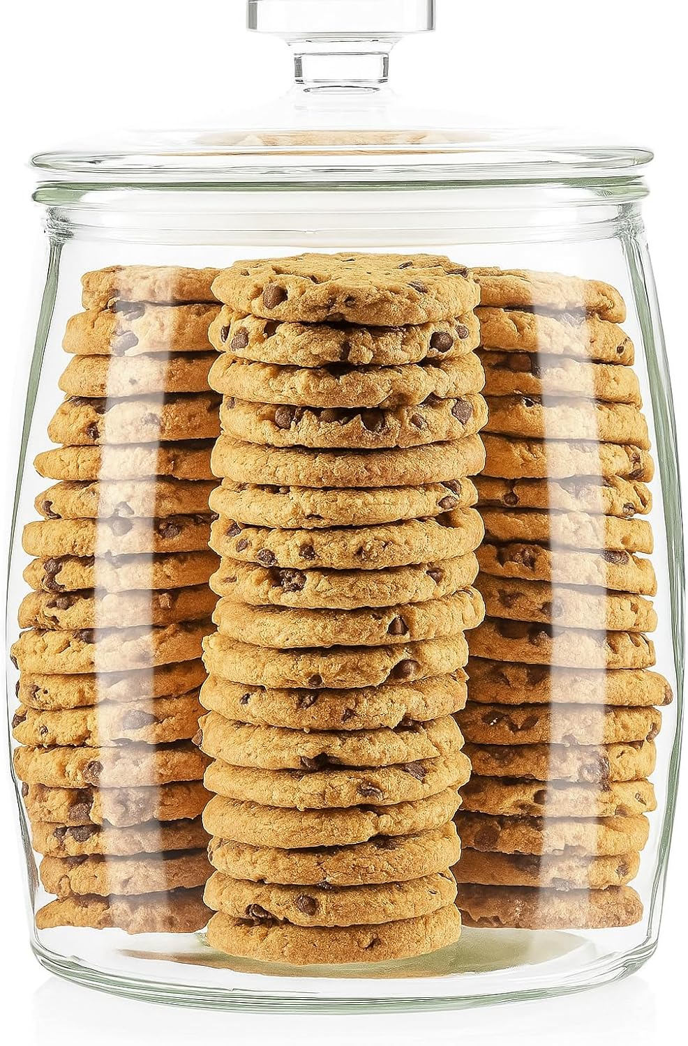 kitchentoolz Large Glass Cookie Jar with Airtight Lid - 1 Gallon Storage Container for Candy, Flour, Sugar, Pet Food & Dog Treat Canister - Pack of 1
