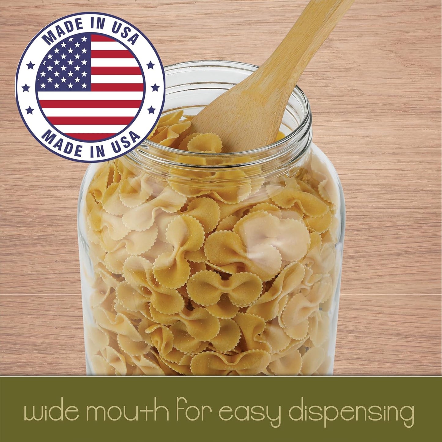 kitchentoolz 1 Gallon Glass Mason Jars – Extra Large Wide Mouth Jars with Airtight Lids – Perfect for Sourdough Starter, Fermenting, Pickling, and Storage – Made in the USA – Pack of 2