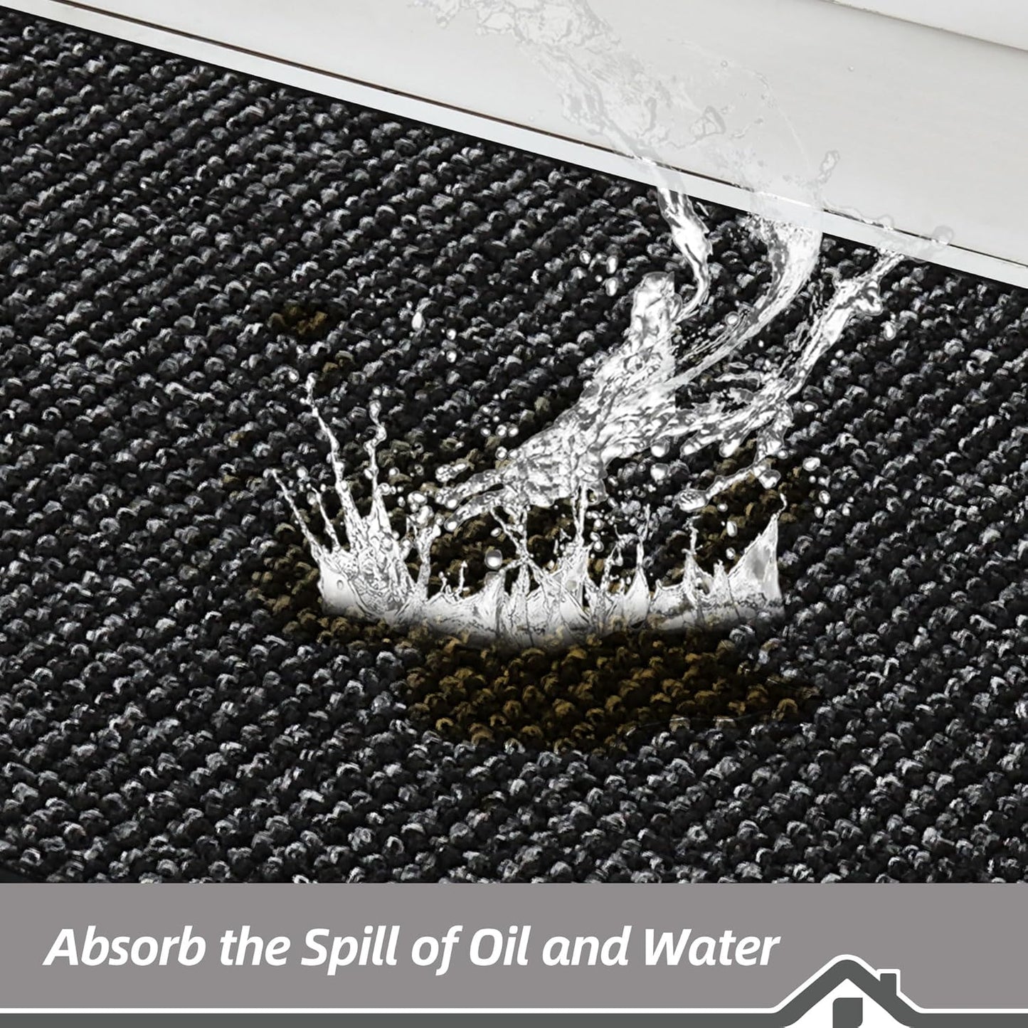 BEQHAUSE Kitchen Rugs 24"x36", Non-Slip Kitchen Mats for Floor, Super Absorbent and Stain Resistant Kitchen Rugs, Machine Washable Rugs for Kitchen, Hallway, Laundry & Sink, Black