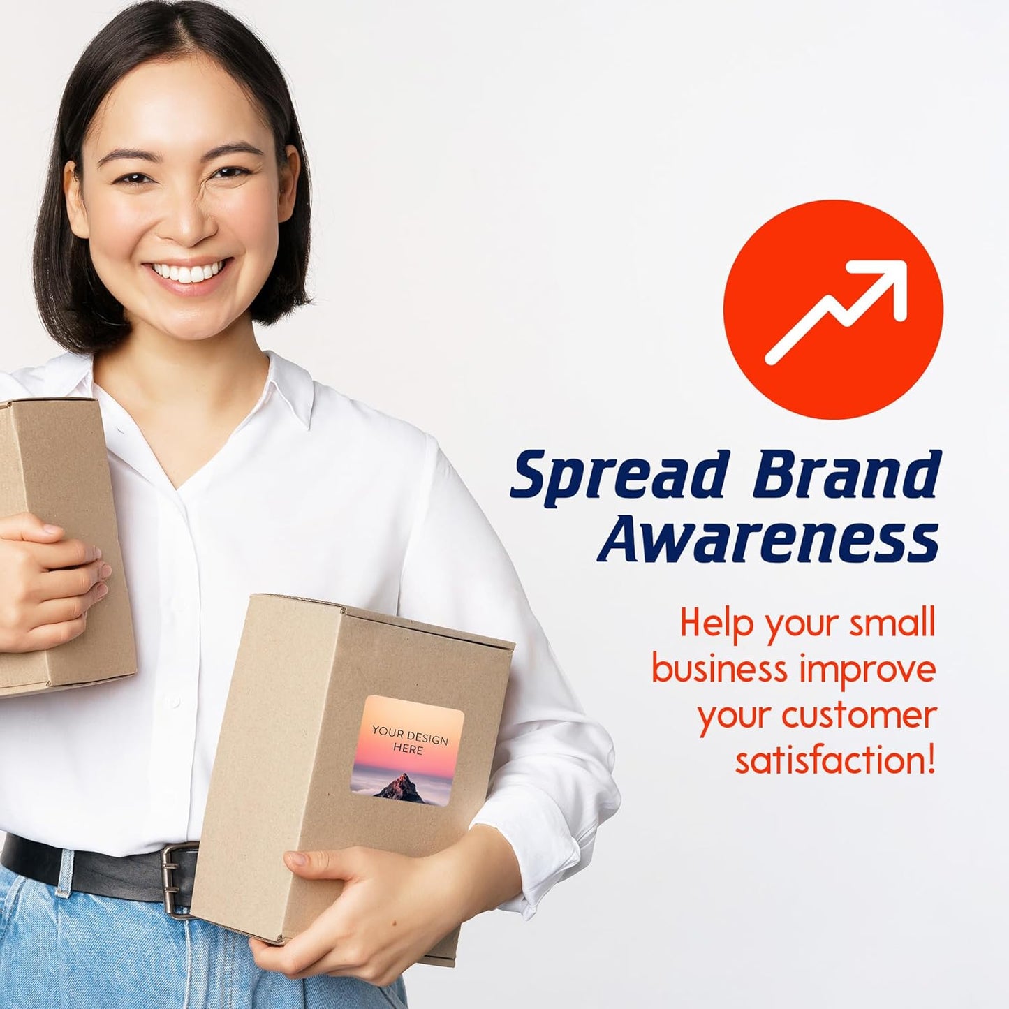 100 Custom Vinyl Stickers - Upload Your own Image, Text, Design, Logo - Personalized Logo Labels for Handmade, Packaging, Bottle, Jars, Candle, Brand Stickers (Mountain, 3x3 Square)