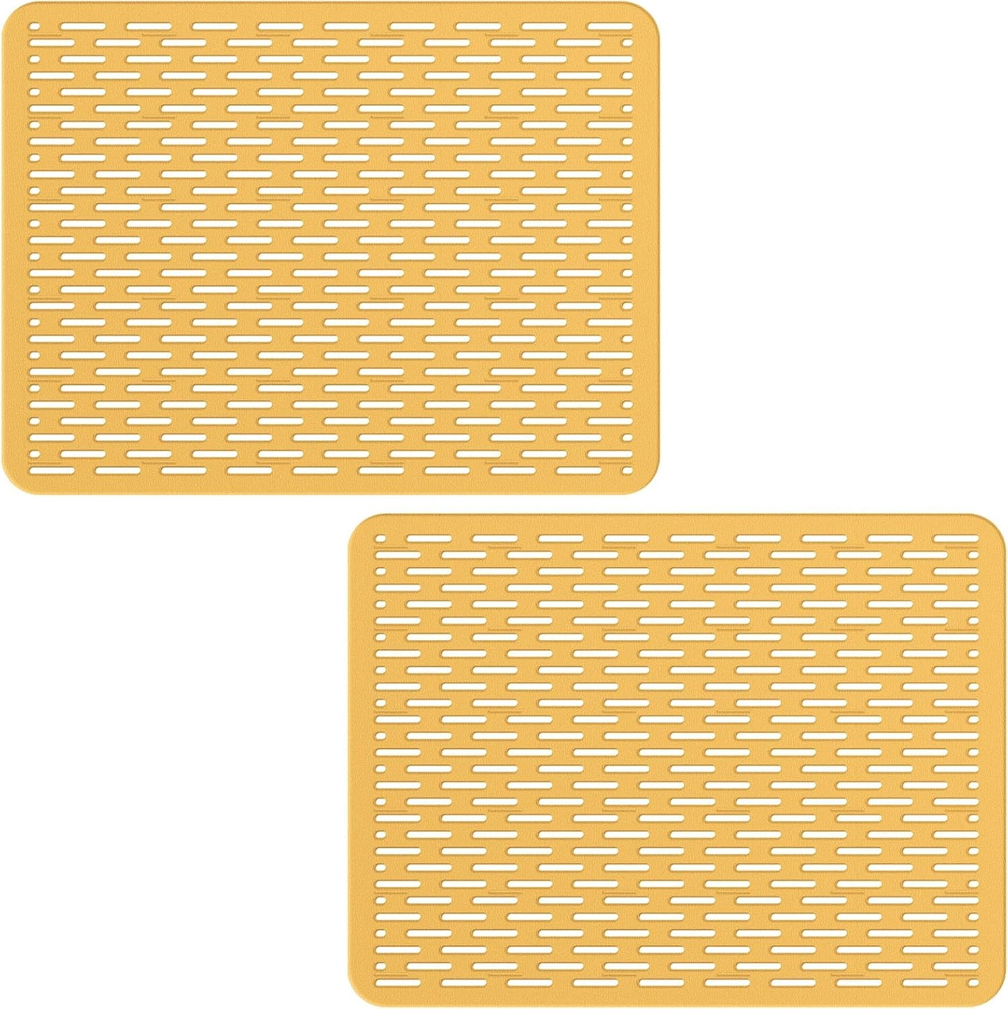 Bligli Mesh Sink Mat, 15.7 x 11.8inch Sink Prtector Mats for Kitchen Sinks, PVC Eco-Friendly Sink Protectors for Bottom of Sink, Fast Draining, Easy Cleaning, Clear Brown