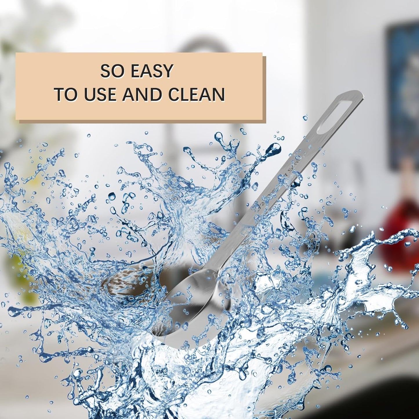 2PCS 2/3tbsp (2tsp, 10ml, 1/3oz) Single Measuring Spoon, Stainless Steel Individual Teaspoons Only