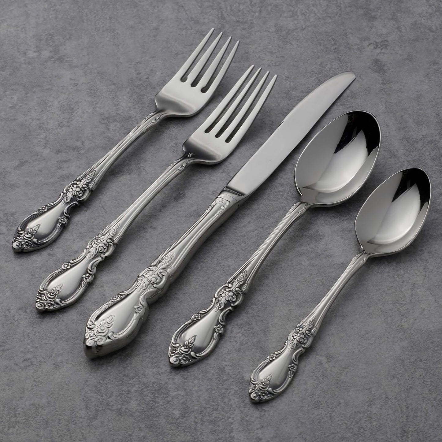Oneida Louisiana 5-Piece Flatware Set, Service for 1,Silver