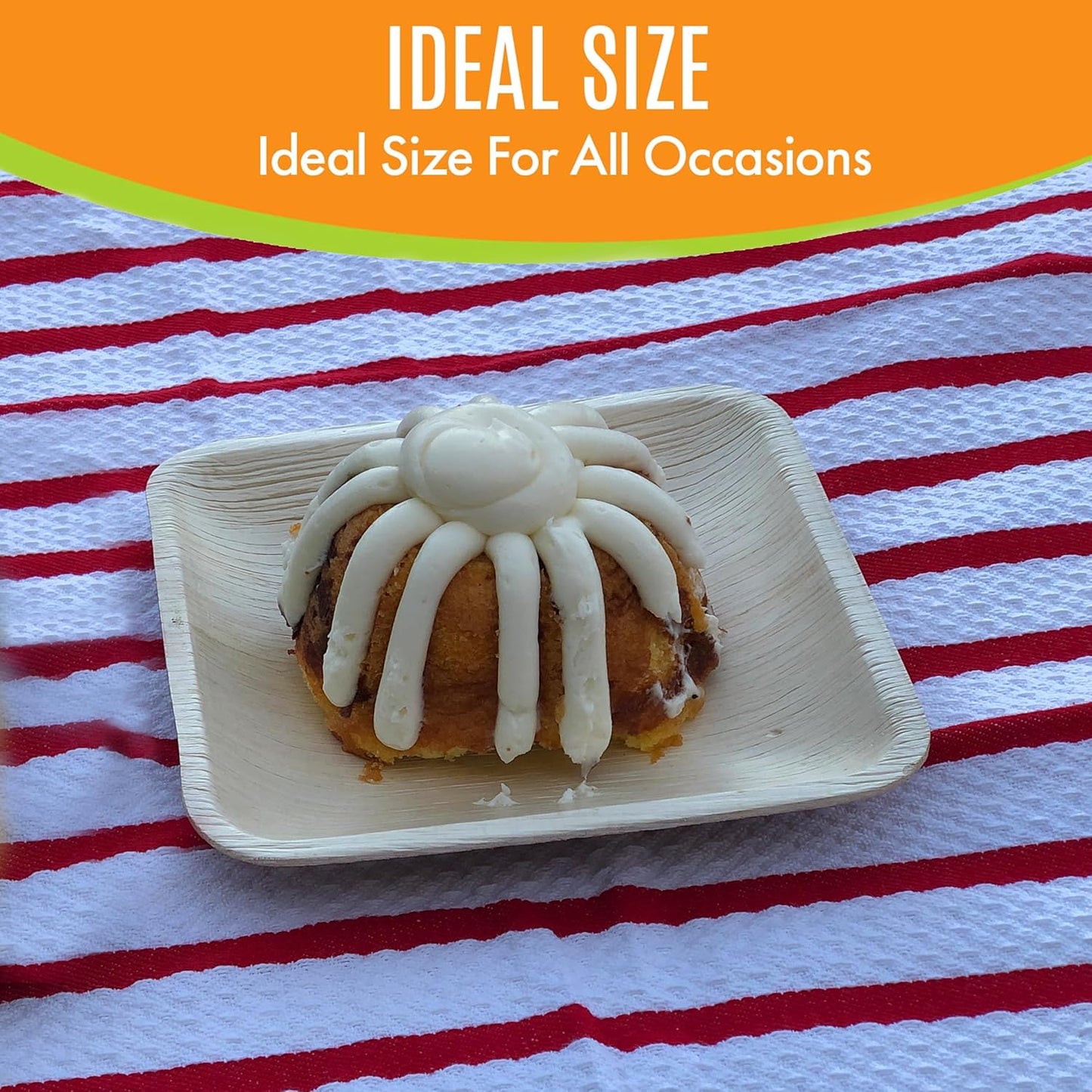 Raj Palm Leaf Plates [200-Pack] 6" Square Plates like Bamboo plates Disposable, Strong, Decorative Compostable Tableware for wedding, Lunch, Dinner, Birthday, Camping, Outdoor BBQ, Picnic