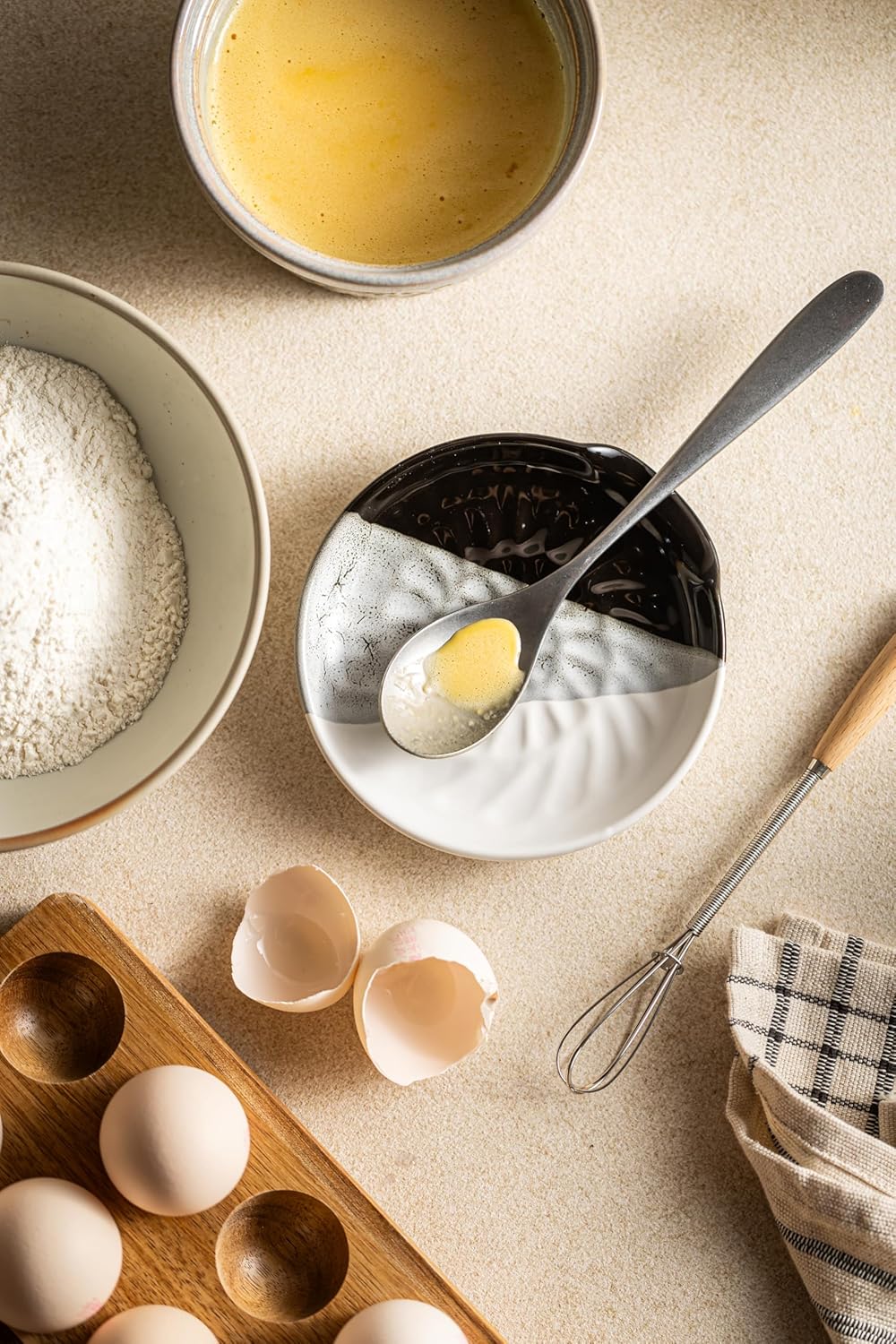 Ceramic Spoon Rest for Stove Top, 5.3inch Utensil Holder for Kitchen Counter, Large Cooking Spatula Rests for Ladles Tongs, Gradient Black