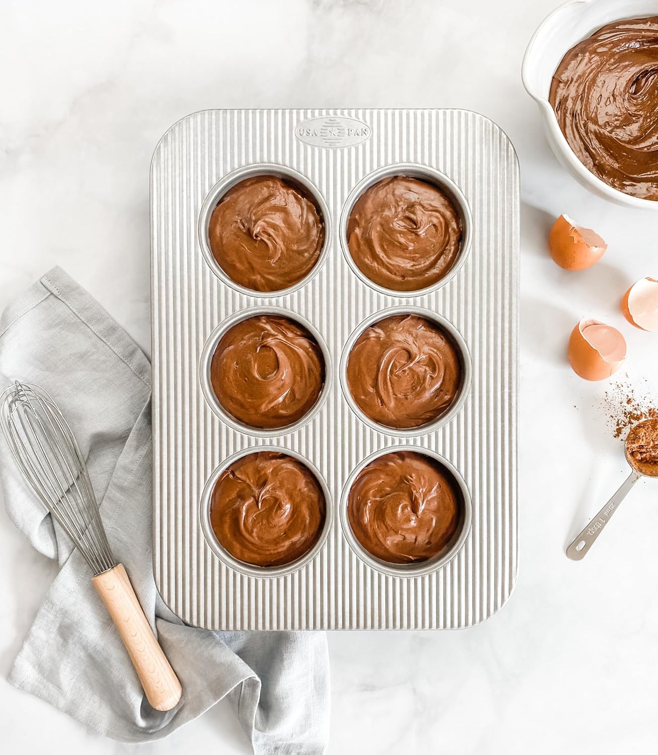 USA Pan Nonstick Toaster Oven 6 Cup Muffin Pan, Aluminized Steel
