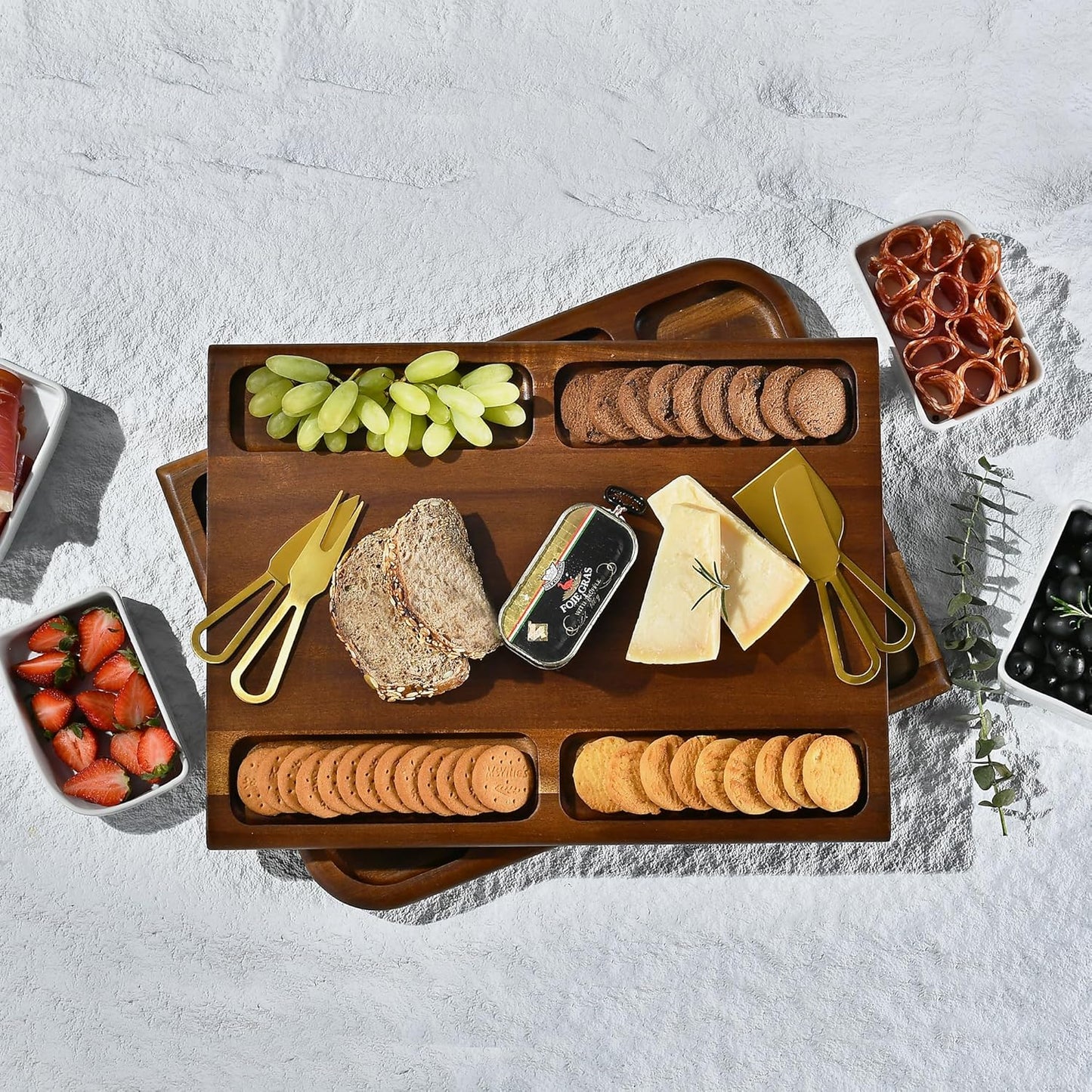 Shanik Premium Charcuterie Board - Magnetic Cheese and Meat Double-Sided Serving Tray and Cutting Board - Gift for Any Occasion Quality Assured Without Engraving