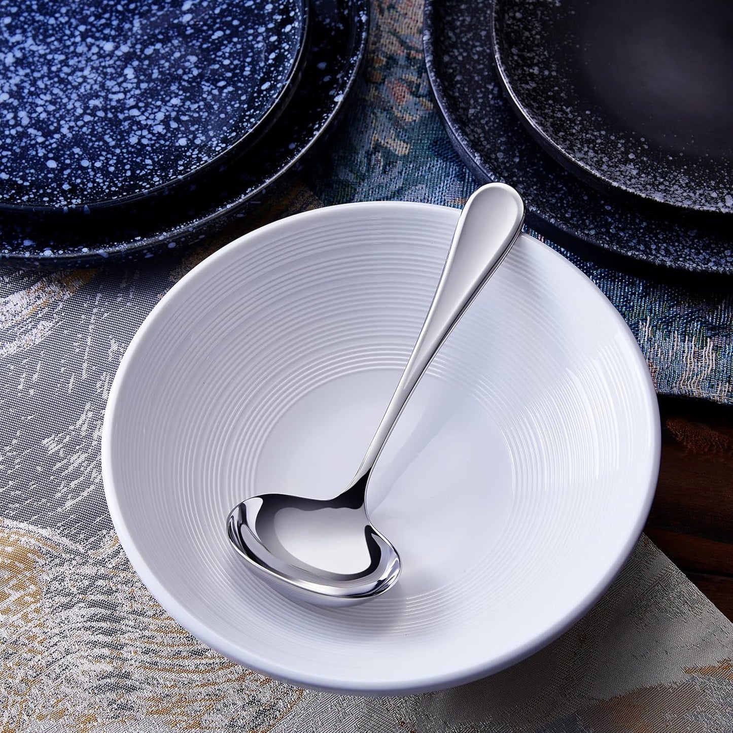 KEAWELL Premium 7.1" Verona Gravy Ladle, 18/10 Stainless Steel, Heavy-Duty with Deep Bowl, High-Polished Finish, Ergonomic Handle for Smooth Pouring, Dishwasher Safe (2, 7.1" Gravy Ladle)